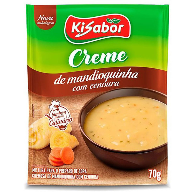 CREME DE MANDIOQUINHA COM CENOURA KISABOR 70GR - CX COM 15 UN