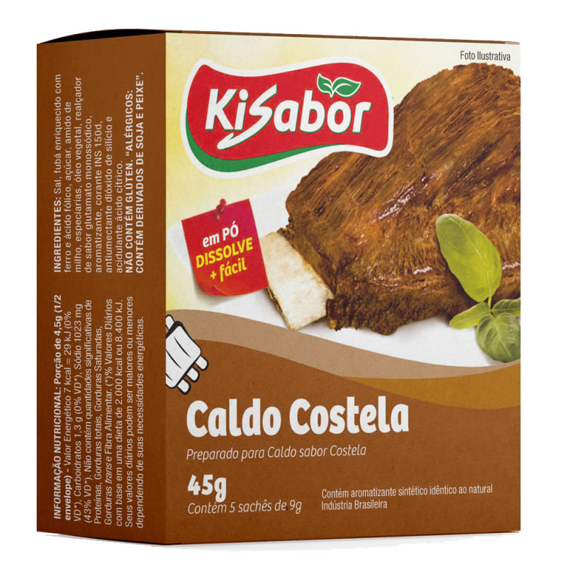 CALDO DE COSTELA KISABOR 45GR - CX COM 12 UN