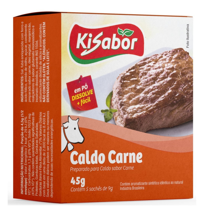 CALDO DE CARNE KISABOR 45GR - CX COM 12 UN