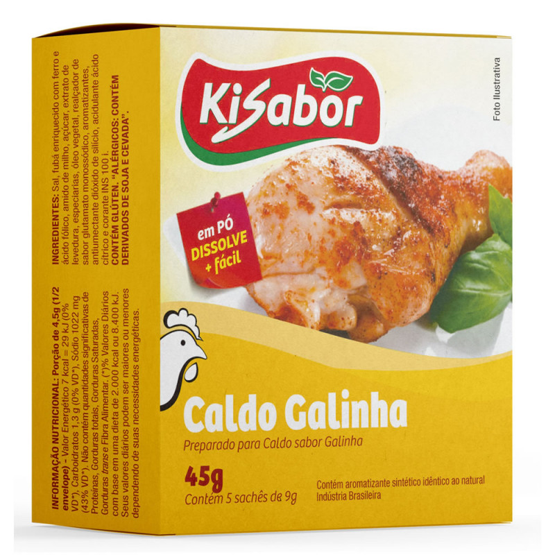 CALDO DE GALINHA KISABOR 45GR - CX COM 12 UN