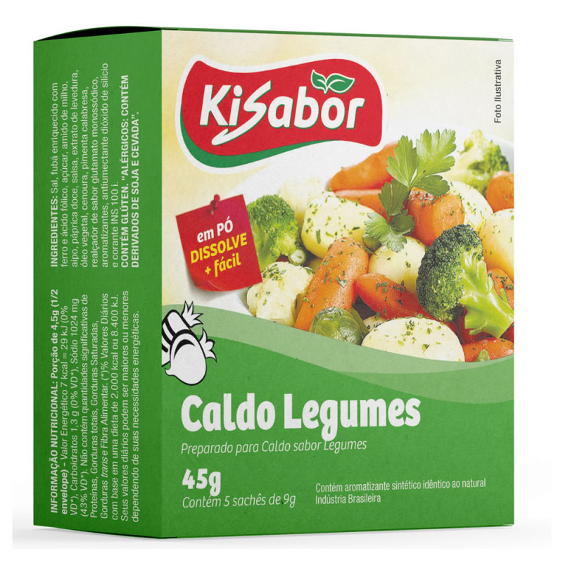 CALDO DE LEGUMES KISABOR 45GR - CX COM 12 UN