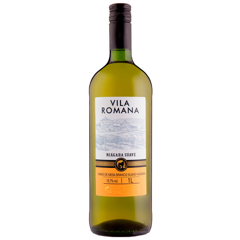 VINHO VILA ROMANA 1 LITRO BRANCO SUAVE NIÁGARA - CX COM 12 UN