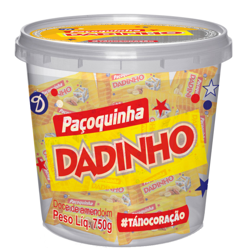 PAÇOCA DADINHO ROLHA 750GR - PT COM 50 UN