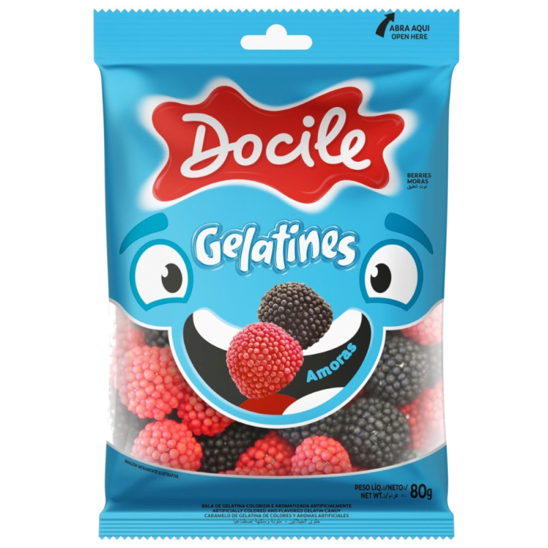 BALA DE GELATINA DOCILE AMORAS 80GR - CX COM 12 PC
