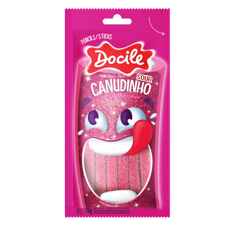 TUBES DOCILE 70GR TUTTI FRUTI - CX COM 12 PC