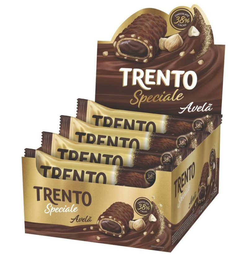 CHOCOLATE TRENTO SPECIALE COM AVELÃ 26GR AO LEITE - DP COM 12 UN