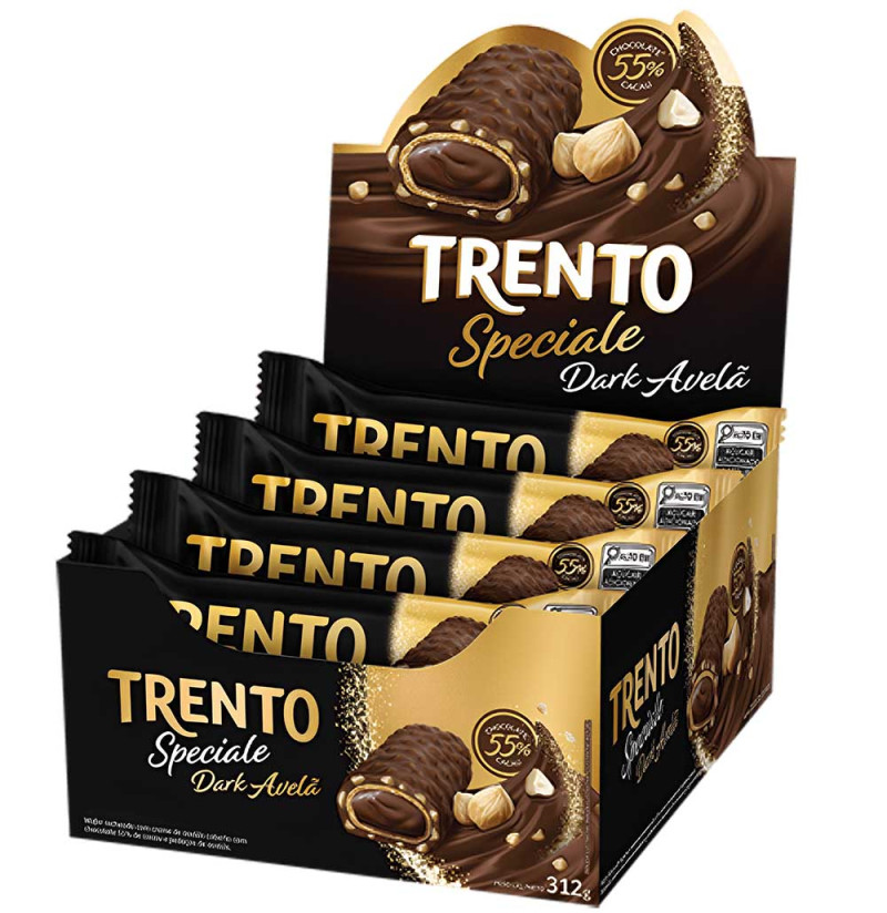 CHOCOLATE TRENTO SPECIALE AVELÃ 26GR DARK - DP COM 12 UN