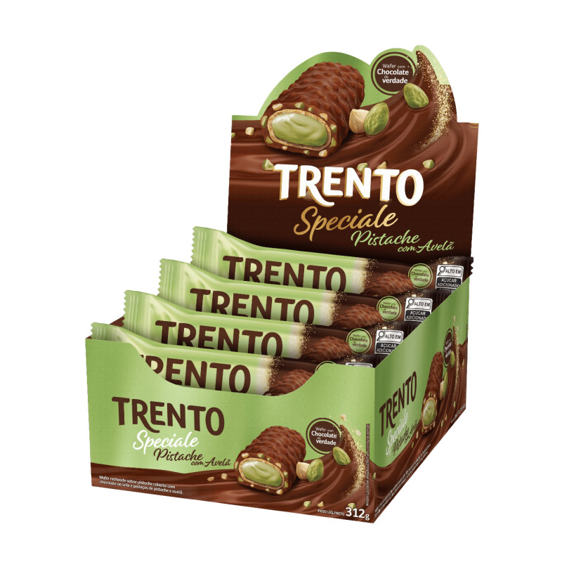 CHOCOLATE TRENTO SPECIALE AVELÃ 26GR  PISTACHE - DP COM 12 UN