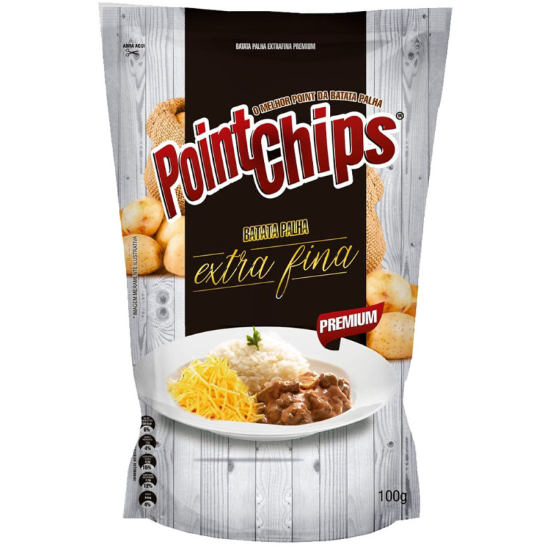BATATA PALHA EXTRA FINA POINT CHIPS 100GR POUCH - CX COM 40 UN
