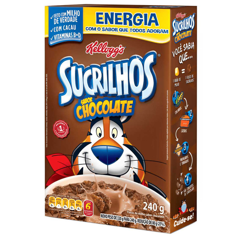 CEREAL SUCRILHOS KELLOGG'S 240GR CHOCOLATE - CX COM 36 UN