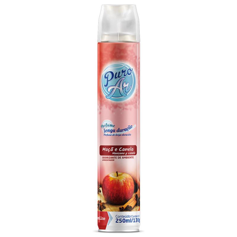 NEUTRALIZADOR DE AR PURO AR DOM LINE 250ML MAÇÃ E CANELA - CX COM 12 UN