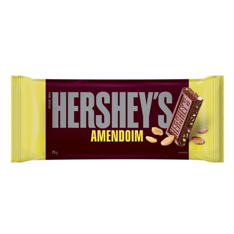 CHOCOLATE HERSHEY'S BARRA 75GR AMENDOIM - DP COM 18 UN