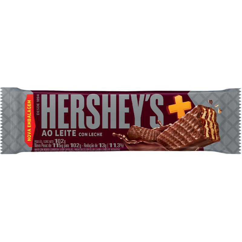CHOCOLATE HERSHEY'S MAIS 102GR AO LEITE - CX COM 48 UN