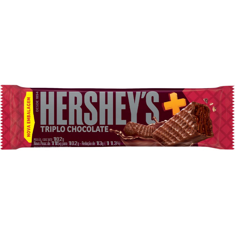 CHOCOLATE HERSHEY'S MAIS 102GR TRIPLO CHOCOLATE  - CX COM 48 UN