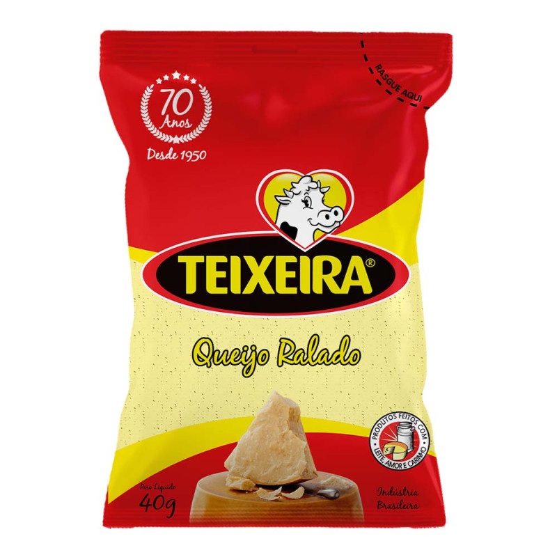 QUEIJO RALADO TEIXEIRA 40GR TRADICIONAL - CX COM 25 UN