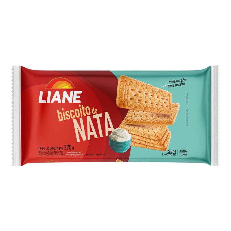 BISCOITO LIANE 270GR NATA - CX COM 30 UN