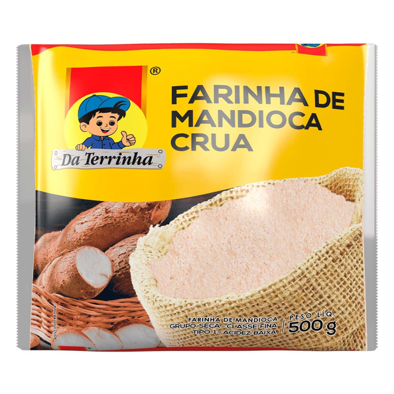 FARINHA DE MANDIOCA FINA DA TERRINHA 500GR CRUA - FD COM 12 UN