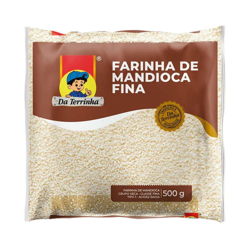 FARINHA DE MANDIOCA FINA DA TERRINHA 500GR CRUA - FD COM 12 UN