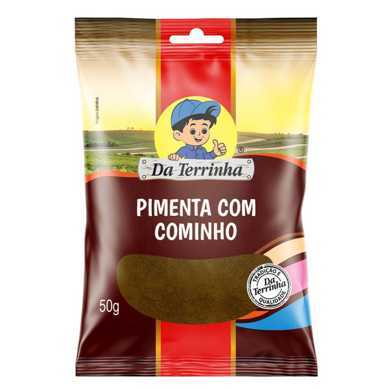 PIMENTA EM PÓ COM COMINHO DA TERRINHA 50GR - CX COM 12 UN