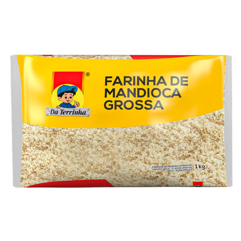 FARINHA DE MANDIOCA GROSSA CRUA DA TERRINHA 1 KILO - FD COM 12 PC