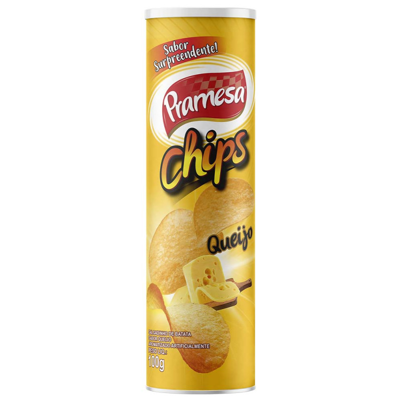 BATATA CHIPS PRAMESA 100GR QUEIJO - CX COM 24 UN