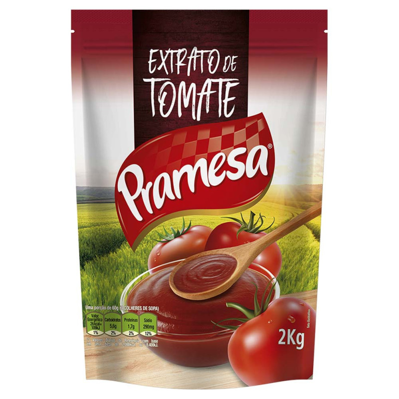 EXTRATO DE TOMATE PRAMESA 2 KILO POUCHE - CX COM 6 UN