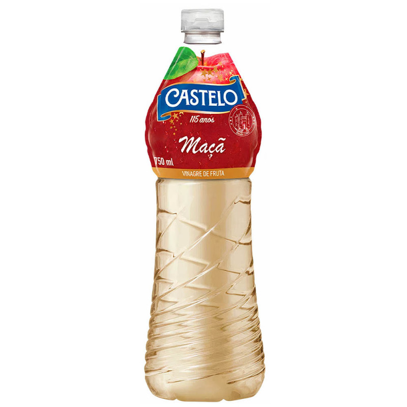 VINAGRE DE MAÇÃ CASTELO 750ML - CX COM 12 UN