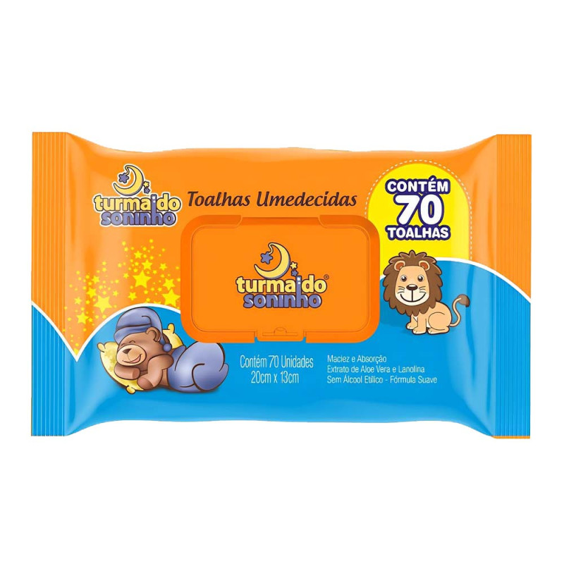 TOALHA UMEDECIDA TURMA DO SONINHO C/70UN 20X13CM - CX COM 28 UN