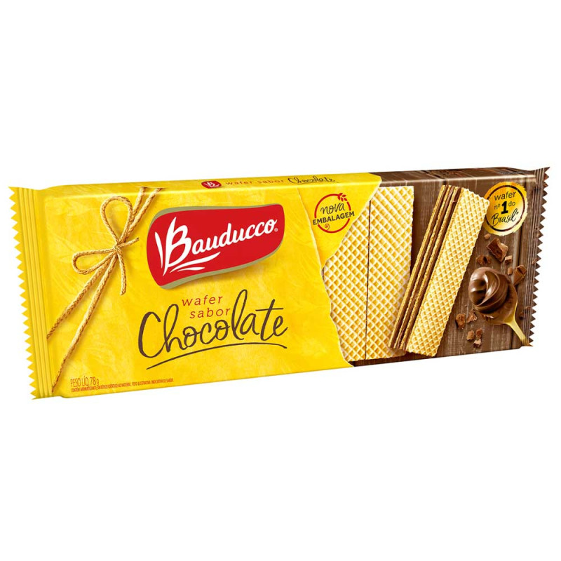 BISCOITO WAFER BAUDUCCO 78GR CHOCOLATE - CX COM 30 UN