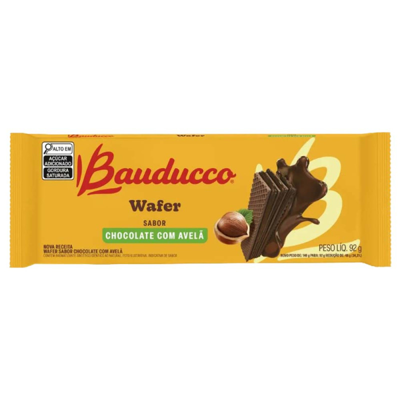 BISCOITO WAFER BAUDUCCO 92GR BRIGADEIRO - CX COM 32 UN