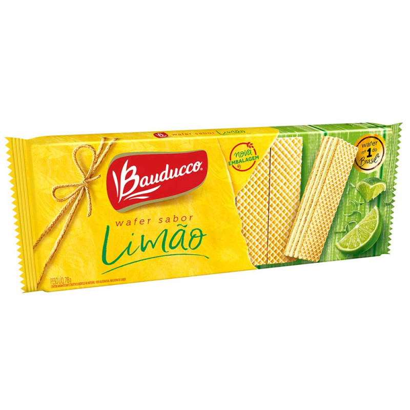 BISCOITO WAFER BAUDUCCO 78GR LIMÃO - CX COM 30 UN