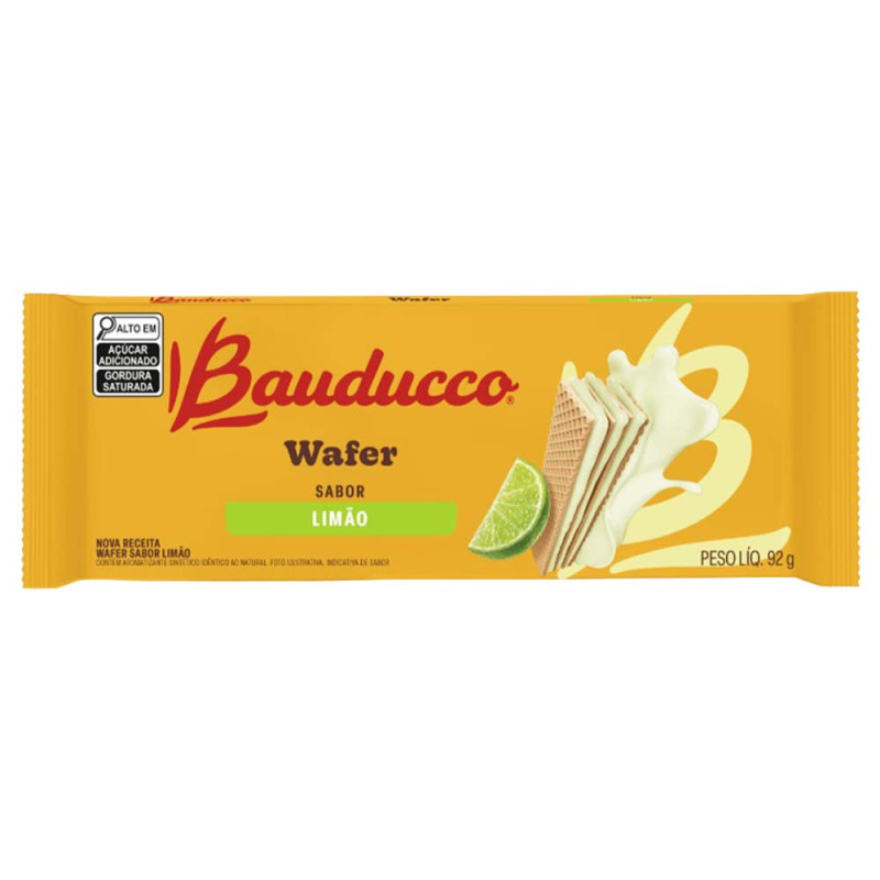 BISCOITO WAFER BAUDUCCO 92GR LIMÃO - CX COM 32 UN