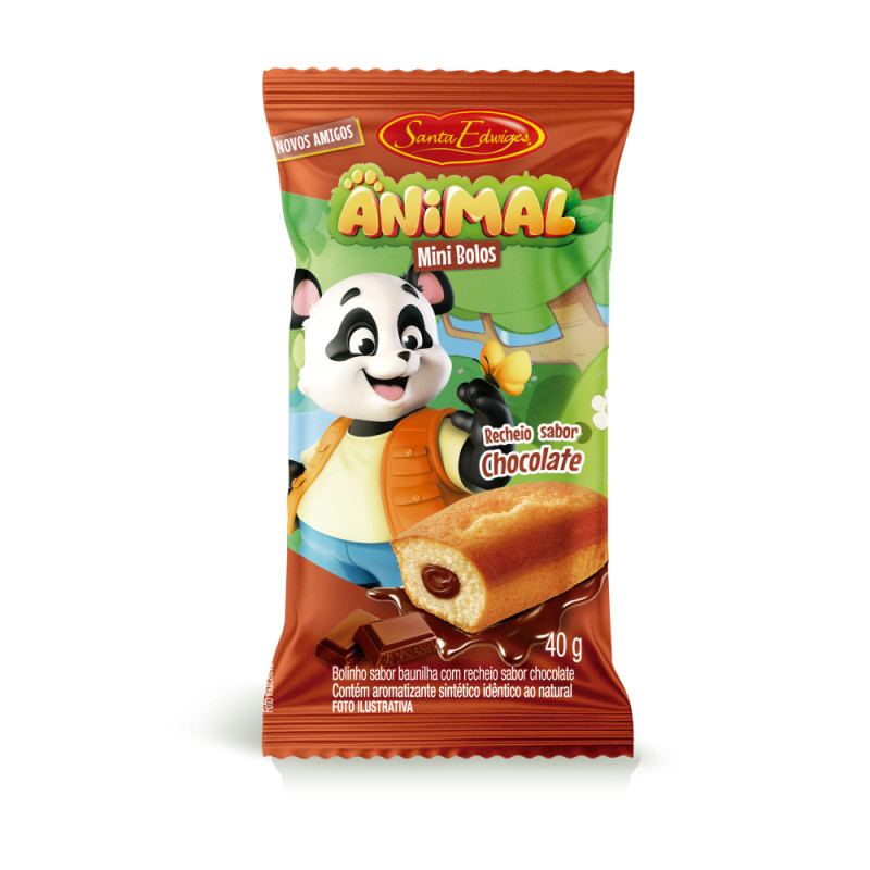 MINI BOLINHO RECHEADO SANTA EDWIGES 40GR BAUNILHA COM CHOCOLATE - DP COM 15 UN
