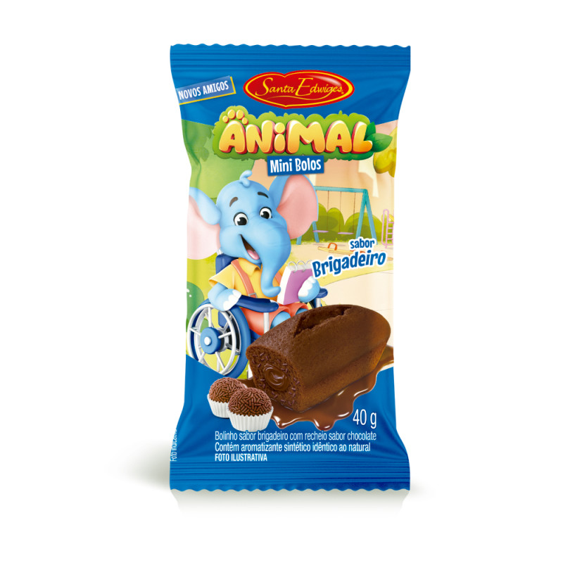 MINI BOLINHO RECHEADO SANTA EDWIGES 40GR BRIGADEIRO COM CHOCOLATE - DP COM 15 UN