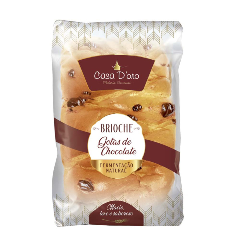 BRIOCHE CASA D'ORO 300GR GOTAS DE CHOCOLATE - CX COM 10 PC