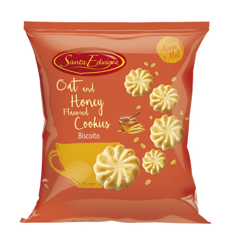 BISCOITO COOKIES SANTA EDWIGES 100GR AVEIA E MEL - CX COM 40 PC