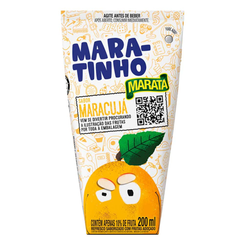 SUCO MARA-TINHO MARATÁ 200ML MARACUJÁ - CX COM 12 UN