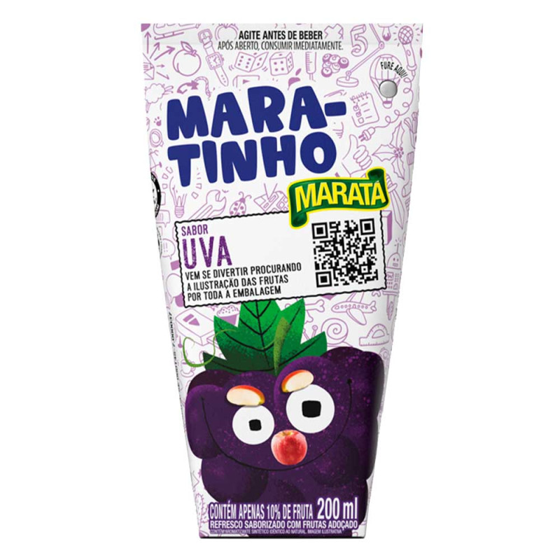 SUCO MARA-TINHO MARATÁ 200ML UVA - CX COM 12 UN