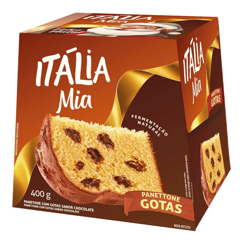 PANETTONE ITÁLIA MIA 400GR GOTAS DE CHOCOLATE - UNIDADE