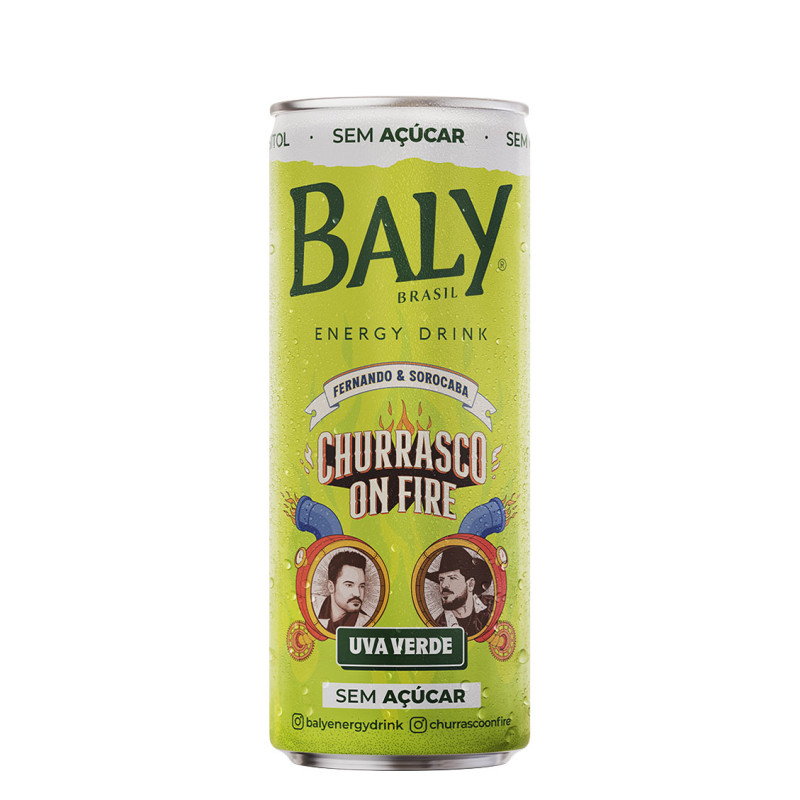 ENERGÉTICO BALY SEM ACÚÇAR 250ML UVA VERDE - FD COM 6 UN
