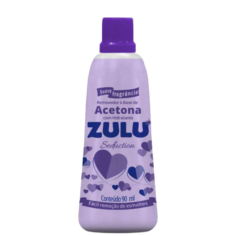 REMOVEDOR À BASE DE ACETONA ZULU 90ML SEDUCTION - CX COM 12 UN