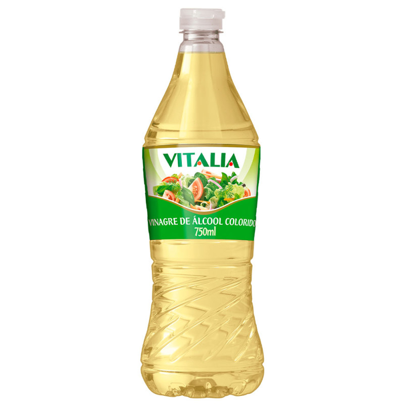 VINAGRE DE ÁLCOOL VITALIA COLORIDO 750ML - CX COM 12 UN