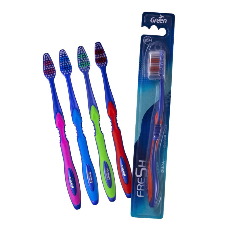 ESCOVA DENTAL ADULTO FRESH GREEN DURA - PC COM 12 UN