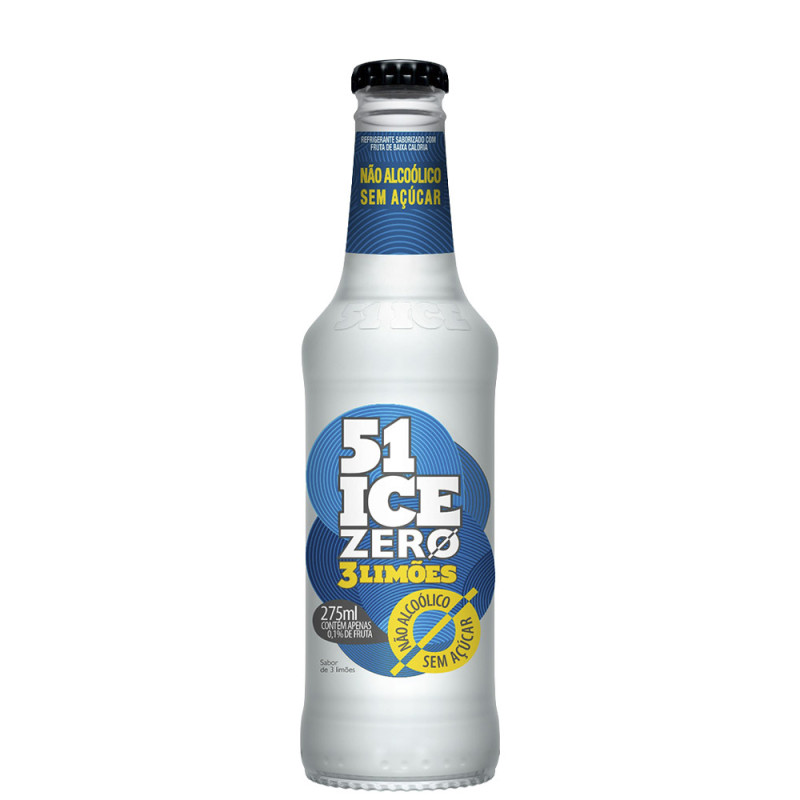 51 ICE 275ML ZERO ÁLCOOL 3 LIMÕES SEM AÇÚCAR - FD COM 6 UN