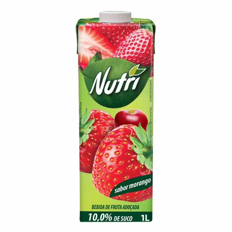 SUCO NUTRI 1 LITRO MORANGO - CX COM 6 UN
