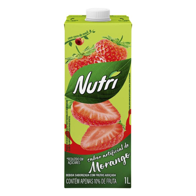 SUCO NUTRI 1 LITRO MORANGO - CX COM 6 UN