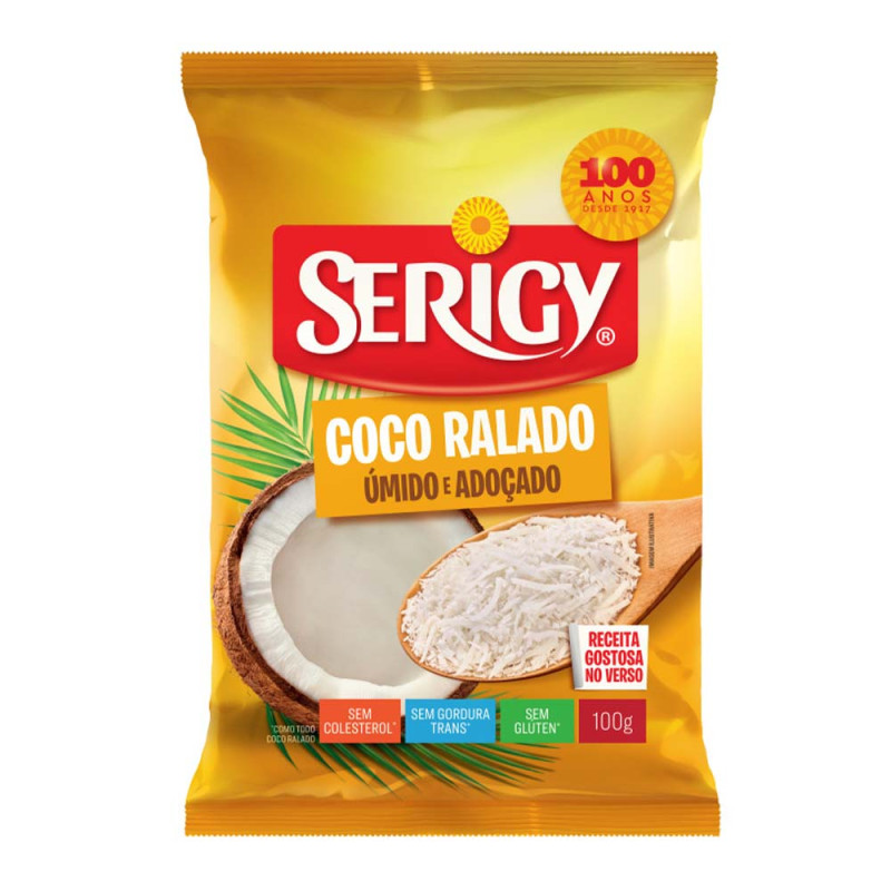 COCO RALADO SERIGY 100GR EXTRA ÚMIDO - FD COM 24 UN