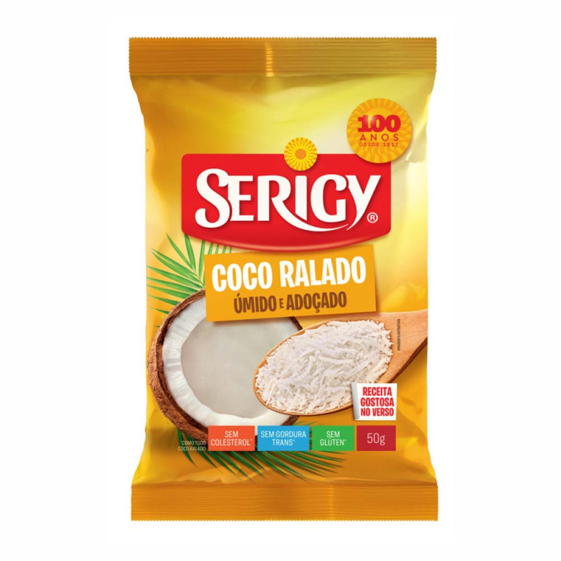 COCO RALADO SERIGY 50GR EXTRA ÚMIDO - FD COM 50 UN