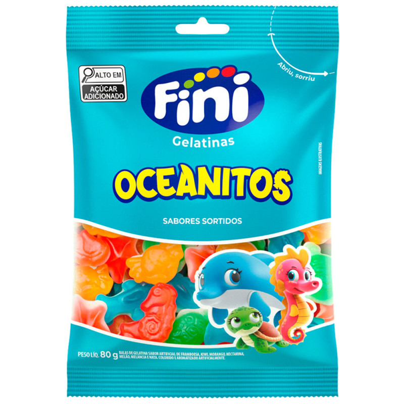BALA DE GELATINA FINI 80GR OCEANITOS - CX COM 12 UN