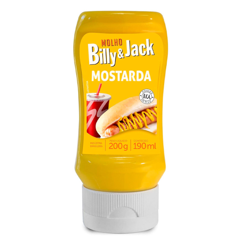 MOSTARDA BILLY JACK KISABOR 200GR - AMARELA CX COM 12 UN